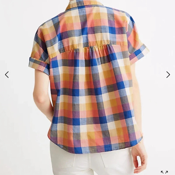 Madewell Hilltop Shirt in Rainbow Check short sleeve 22411 - Picture 3 of 11